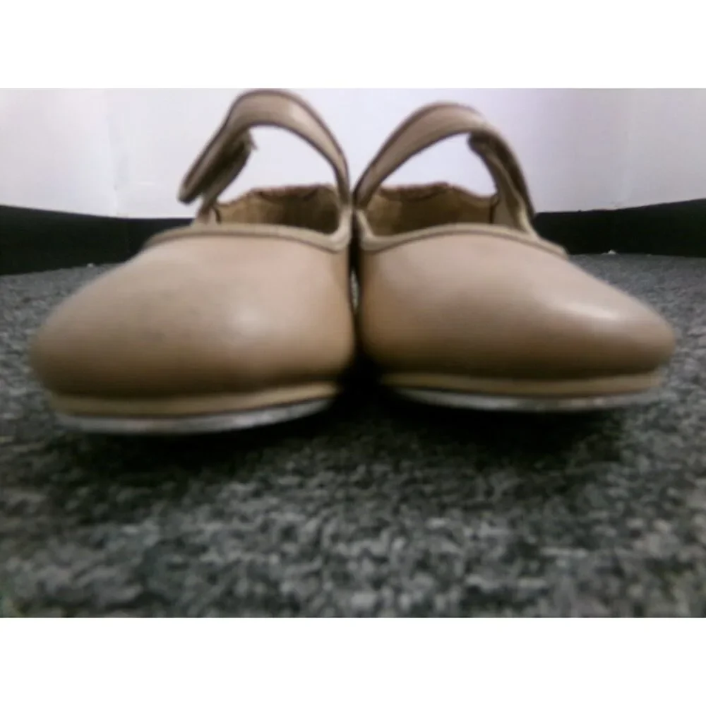 Pre-Owned Dance Tap Shoes Danshuz Kids 1M Mary Jane Leather Loop Strap No Buckl